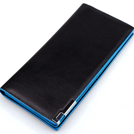 Men'S Wallet Thin Clutch Long Porte Feuille Homme Leather Solid Soft Carteira Masculina Wallets Money Bag 2024 Man Pocket Purse