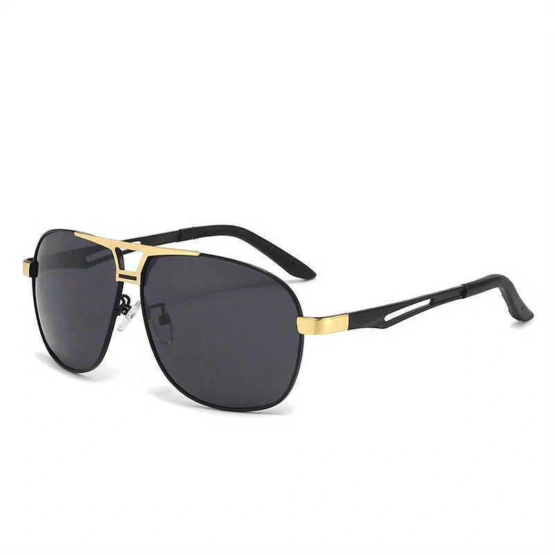 Fashion Gradient Sunglasses for Men Big Frame Pilot Sun Glasses Design Anti-Reflective Lunette De Soleil Homme UV400