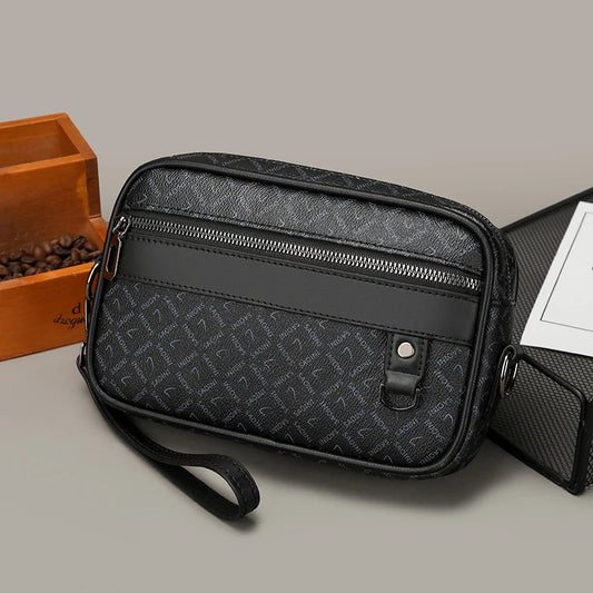 Business Men'S Bag High Quality Soft PU Leather Man'S Handbag Shoulder Bag Multi-Functional Men Clutch Bag with Waist Strap Sac